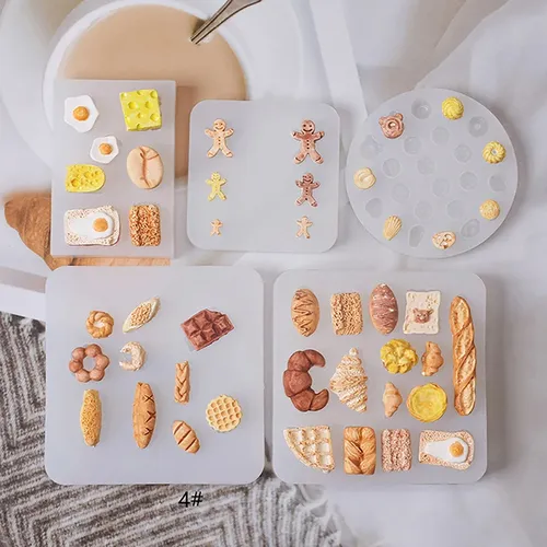 Mini Brot Keks Kuchen Silikon form für Ton Lebensmittel form DIY Küchen harz Zubehör Spielzeug
