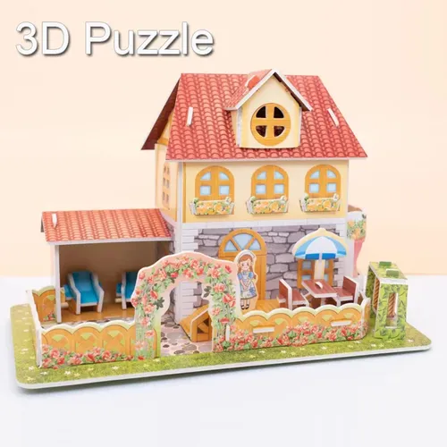 3d diy Papier karte Puzzle Villen Hausbau Modell Kinder handgemachte Lernspiel zeug Puzzle