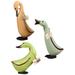 3pcs Wood Sculpture Wood Craft Figurine Wood Carved Animal Statue Sculpture