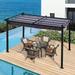 10 ft. x10 ft. Outdoor Steel Patio Pergola with Grey Shade Canopy