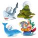 CoTa Global Shark, Dolphin, Sea Turtle, Mermaid Snow Globe - Set of 4 - 45 mm