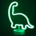 Desktop Green Night Light Acrylic LED Dinosaur Shaped Neon Light (Dual Use)