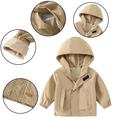 Esaierr Toddler Spring Fall Boys Hooded Jackets for Kids Lightweight Trench Coats Waterproof Zipper Hoodie Raincoats Solid Color Windbreaker Jackets for 1-7 Years Old