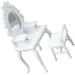 4 pcs Miniature Makeup Table Mini Dressing Table Stool Set for 1:12 Scale Tiny House