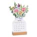 2024 Bloomy Flowers Desk Calendar Creative Flower Small Desk Calendar Vase Shaped New Year Monthly Calendar Planner Creative Flower Desk Calendar 2024 Flower Desk Calendar Planner 4 x9