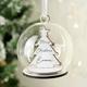 Personalised Wooden and Glass Christmas Baubles (Christmas Tree)