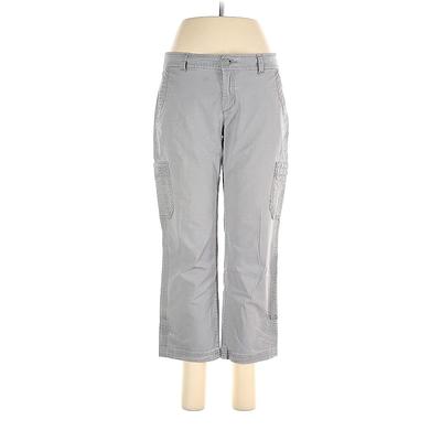 Eddie Bauer Cargo Pants - Low Rise Straight Leg Cropped: Gray Bottoms - Women's Size 6 Petite