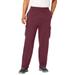 Men's Big & Tall Fleece Cargo Sweatpants by KingSize in Oxblood (Size L)