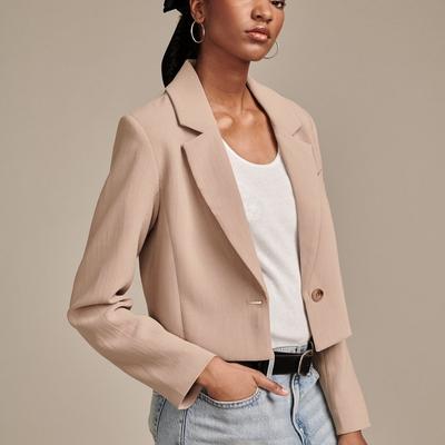 Lucky Brand Cropped Blazer - Women's Clothing Jackets Coats Blazers in Dune, Size 8