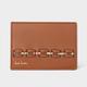 Paul Smith Tan Brown Woven Front Calf Leather Credit Card Holder