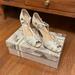 Anthropologie Shoes | Anthropologie X Rachel Simpson Mimosa Heels | Color: Cream/Silver | Size: 37