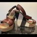 Burberry Shoes | Burberry Warlow Check Canvas Wedge Sandal, Women’s Size 7 | Color: Black/Tan | Size: 7