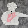 Nike One Pieces | Nike Newborn Baby Sweater Hoodie Sz 3m White Pink Zip Up | Color: Pink/White | Size: 0-3mb