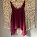 Free People Tops | Free People Intimately Trapeze Sheer Burgundy Lace Hem Tunic Tank Top | Color: Tan | Size: Xs