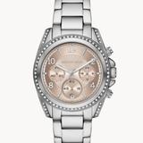 Michael Kors Accessories | Michael Kors Blair Chronograph Stainless Steel Watch Bnwt | Color: Pink/Silver | Size: 39mm