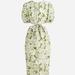 J. Crew Dresses | Cutout Dress In Liberty Linear Floral Fabric. 100% Organic Cotton. | Color: Green/White | Size: 12