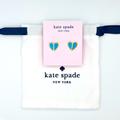 Kate Spade Jewelry | Kate Spade Teal Heart Stud Earrings Nwt | Color: Blue/Gold | Size: Os