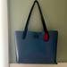 Coach Bags | Coach Gross Grain Leather Shoulder Bag. Perfect For Use As Computer Tote. | Color: Black/Blue | Size: Os