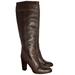 Michael Kors Shoes | Michael Kors Penelope Chocolate Brown Pebbled Leather Heeled Wing Tip Knee Boots | Color: Brown | Size: 8