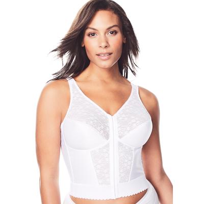 Plus Size Women's Front-Close Lace Wireless Posture Bra 5107565 by Exquisite Form in White (Size 48 D)