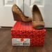 Tory Burch Shoes | Euc Tory Burch Leather And Wood Wedges | Color: Gold/Tan | Size: 5.5