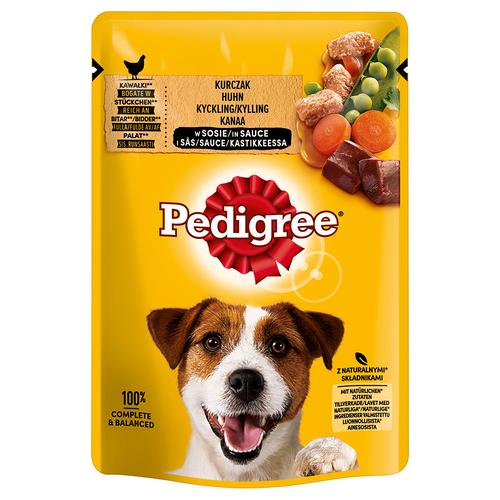 48x 100g Pedigree Frischebeutel Multipack Huhn in Soße Hundefutter nass