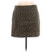 H&M Casual Mini Skirt Mini: Brown Tweed Bottoms - Women's Size 8