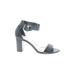 Aldo Heels: Strappy Chunky Heel Chic Black Solid Shoes - Women's Size 8 1/2 - Open Toe