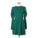 Tibi Casual Dress - A-Line High Neck Long sleeves: Green Print Dresses - Women's Size 8