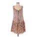 Anna Sui Casual Dress - Popover: Pink Floral Dresses - Women's Size 0