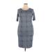 Lularoe Casual Dress - Sheath: Blue Argyle Dresses - Women's Size 2X