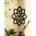 Étagère en bois à fleurs noires étagère d'angle murale présentoir en pierre de cristal décoration
