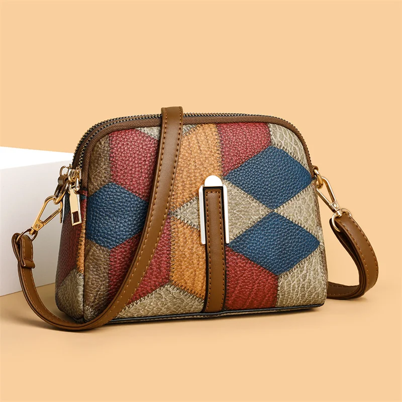 Vintage femme sacs à bandoulière mode coquille sac Patchwork en cuir PU femmes sac Hobo dames sac à main grands sacs fourre-tout décontractés