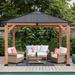 ABCCANOPY Solid Wood Patio Gazebo Wood/Hardtop/Cedar in Black/Brown/White | 117.6 H x 132 W x 132 D in | Wayfair 9USWF6523A22TB47BKFZ