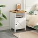 Gracie Oaks Sherraine Farmhouse Nightstand Wood in White/Brown | 23.6 H x 15.8 W x 13.8 D in | Wayfair 5BC9D71A4EC04A549C2A2625E8E98C66