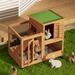 Tucker Murphy Pet™ Rabbit Hutch Pet Cage w/ Ramp & Door Weather Resistant (common for Rabbit Hutches) in Brown | 35 H x 36 W x 22 D in | Wayfair