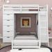 Hatsuye Twin over Twin 3 Drawer L-Shaped Bunk Beds w/ Built-in-Desk by Harriet Bee in White | 65 H x 75.4 W x 79.2 D in | Wayfair