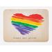 East Urban Home Pride Plush Bath Mat, Happy Gay Pride Rainbow Heart, 30.2"x20", Champagne & Multicolor in Brown | 30.2 H x 20 W x 0.78 D in | Wayfair