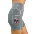 Women's Heather Gray Ohio State Buckeyes Cell Phone Pocket Shorts