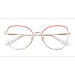 Female s horn Shiny Gold Red Metal Prescription eyeglasses - Eyebuydirect s Desire