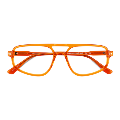 Male s aviator Crystal Orange Acetate Prescription eyeglasses - Eyebuydirect s Meditate