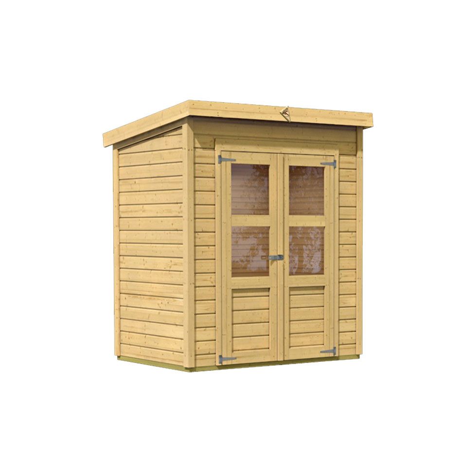 Karibu Gerätehaus Merseburg naturbelassen, ohne Anbau, 242x244 cm Image