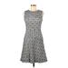 Tory Burch Casual Dress - A-Line Crew Neck Sleeveless: Gray Dresses - Women's Size 2