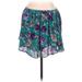 Kimchi Blue Casual A-Line Skirt Mini: Teal Floral Bottoms - Women's Size Large