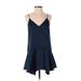 Camilla and Marc Casual Dress - A-Line Plunge Sleeveless: Blue Dresses - Women's Size Small