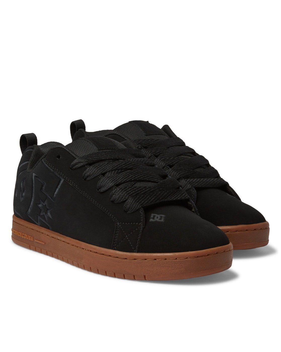 Sneaker DC SHOES "Court Graffik", Herren, Gr. 11,5(45), schwarz, Obermaterial: Leder (Kuh) / Futter: Textil / Außensohle: Gummi, Schuhe Sneaker