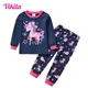 VIKITA 2 pezzi pigiama per bambini t-shirt pantaloni Set ragazze unicorno vestiti di cotone inverno