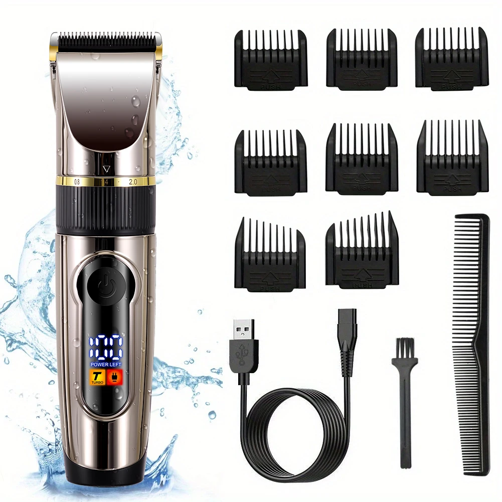 Professioneller Haarschneider mit Keramikklinge, LED-Anzeige, USB-Ladefunktion Image