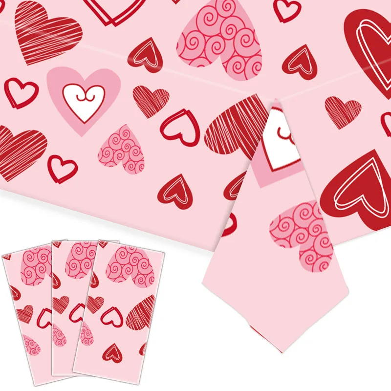Valentinstag Liebe Tischdecke rosa Herz Tischdecken Tisch dekoration Valentinstag Hochzeits feier Home Dekoration liefert Image