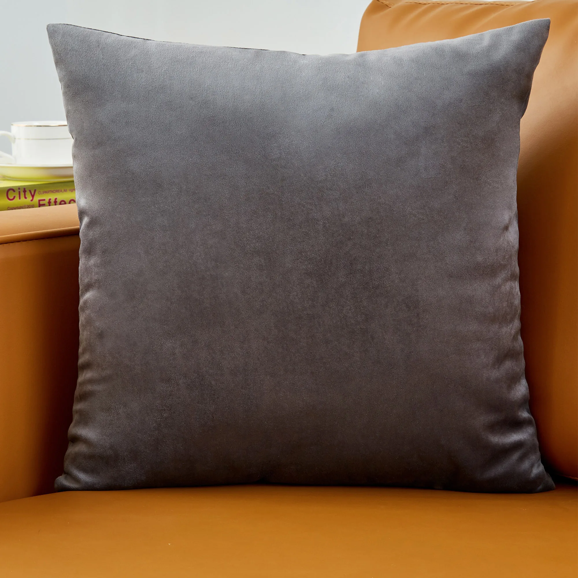 Ultra weicher, einfacher Samt-Kissen bezug Bequemer Kissen bezug im nordischen Stil für Sofa Home Dekorativer Kissen bezug Funda Coji Image